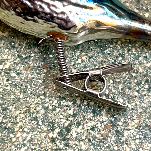 Vintage Glass Blown Bird Clip On Christmas Ornament with Tail - Picture 7 of 8